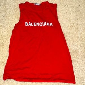 Balenciaga red sleeveless shirt